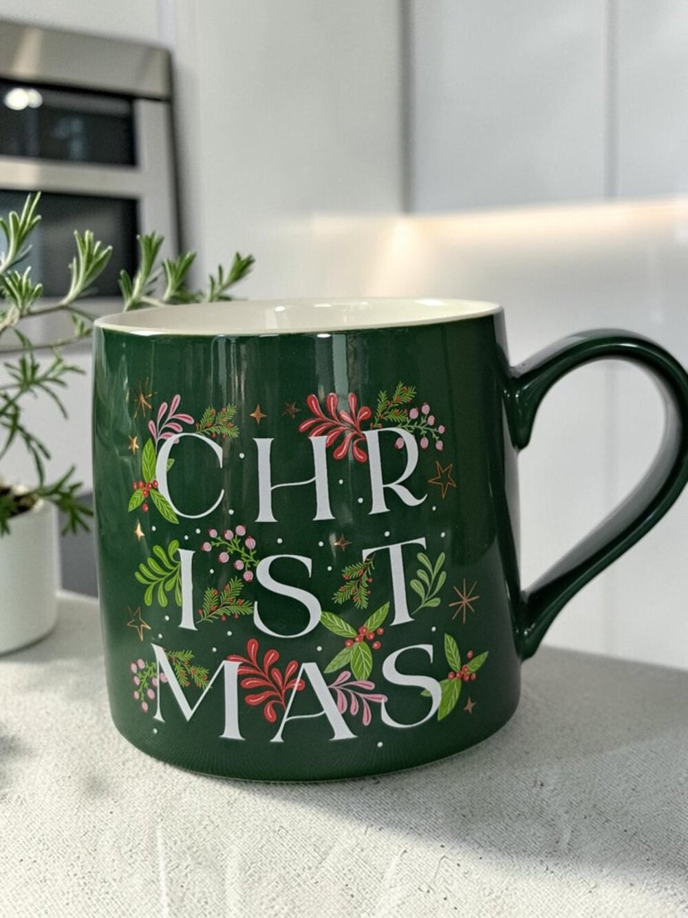 Slant Collections Coffee Tea Mug Christmas Botanical